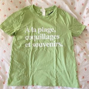 French Saying Lime Green Summer Graphic Tshirt